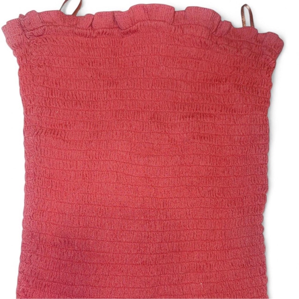 Love Tree Coral Smocked Top